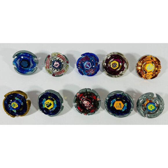 Beyblade Toys Burst Lot Of 10 Tops With 5 Ripcord Launchers Takara Tomy Hasbro - Picture 2 of 14